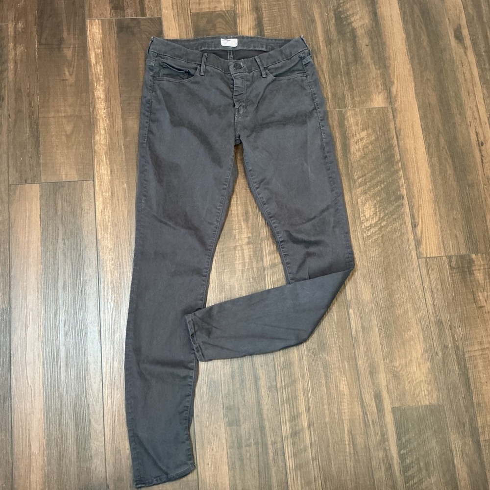 Mother The Looker Skinny Jeans Grey Mid Rise Stretch Denim 30 Made in USA